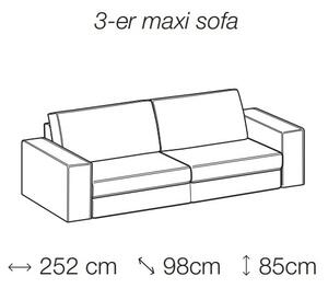 Canapea Simbio Maxi Fixa cu Benzi Elastice si Spuma Poliuretanica, 3 Locuri, l252xA98xH85 cm