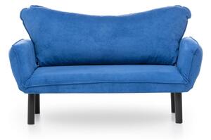 Canapea extensibila cu 2 Locuri Lisbon, Albastru, 140 x 80 x 65 cm