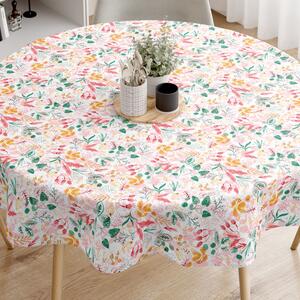 Goldea față de masă decorativă loneta - model 538 frunze colorate - rotundă Ø 70 cm