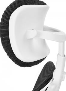 Scaun de birou ergonomic tapitat cu stofa, Socket Negru / Alb, l61xA68xH110-118 cm
