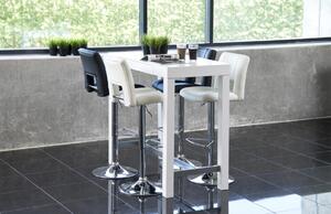 Set 2 scaune de bar din metal tapitate cu stofa si picior metalic Sylvia Gri / Crom, l41,5xA52xH115 cm