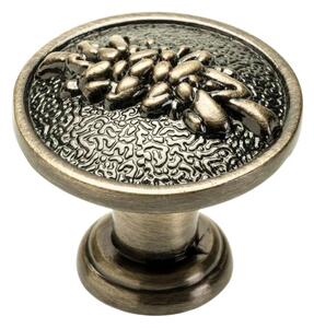 Buton pentru mobila Ardea, alama antichizata periata GT, D:27.5 mm