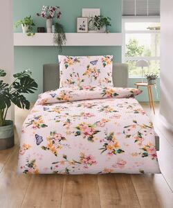 Lenjerie de pat din creponata roz FLORA Dimensiune lenjerie de pat: 70 x 90 cm | 140 x 200 cm
