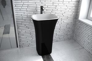 Lavoar freestanding negru alb 52 cm din compozit mineral DuraBe, Besco BlackWhite Negru/Alb
