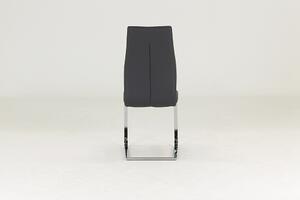 Scaun tapitat cu piele ecologica, cu picioare metalice Elis Grey, l45xA60xH102 cm