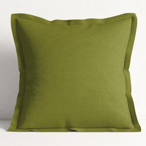 Goldea față de pernă cu tiv decorativ loneta - verde măsliniu 45 x 45 cm