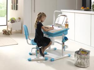 Set birou pentru copii cu lampa LED, reglabil pe inaltime Comfortline Albastru, L70,5xl54,5xH54 cm
