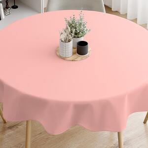 Goldea față de masă din bumbac roz pastel - rotundă Ø 140 cm