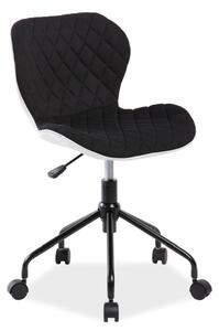 Scaun de birou ergonomic, tapitat cu stofa si piele ecologica Rino Black, l50xA37xH77-85 cm