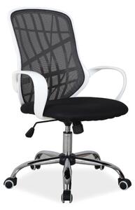 Scaun de birou ergonomic, tapitat cu stofa Dexter Black / White, l51xA45xH95-105 cm
