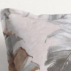 Goldea față de pernă cu tiv decorativ loneta - model 543 pene gri și maro 60 x 60 cm