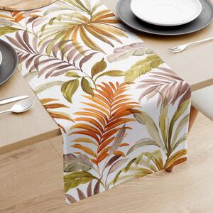 Goldea napron de masă decorativ loneta - model 542 frunze de palmier colorate 35x140 cm