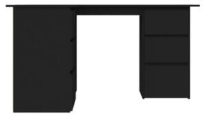 Birou de colț, negru, 145 x 100 x 76 cm, PAL