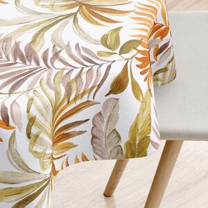 Goldea față de masă decorativă loneta - frunze de palmier colorate - rotundă Ø 90 cm