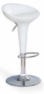 Scaun de bar din plastic cu picior metalic, H-17 Alb / Crom, l44xA38xH67-88 cm
