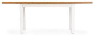 Masa extensibila din MDF si lemn, Tiamera Stejar Lancelot / Alb, L140-220xl80xH76 cm