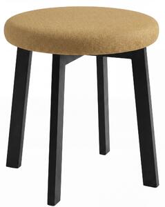 MAZZONI EXPORT Taburet rotund ZOI Caramel (Storm 45) / cadru din stejar negru