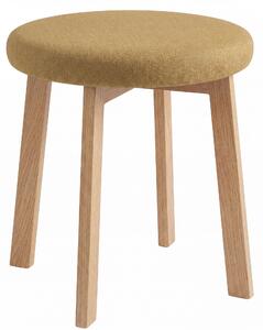 MAZZONI EXPORT Taburet rotund ZOI Caramel (Storm 45) / cadru din stejar