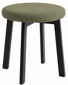 MAZZONI EXPORT Taburet rotund ZOI Verde (Storm 34) / cadru din stejar negru