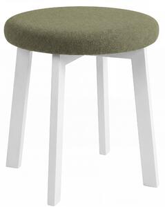 MAZZONI EXPORT Taburet rotund ZOI Verde (Storm 34) / cadru din stejar alb