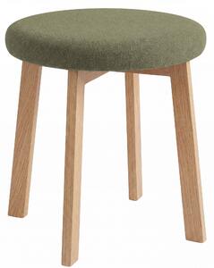 MAZZONI EXPORT Taburet rotund ZOI Verde (Storm 34) / cadru din stejar