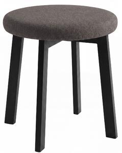 MAZZONI EXPORT Taburet rotund ZOI Bej Taupe (Storm 26) / cadru din stejar negru