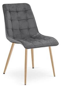 Scaun de masa SPLIT VELVET, gri inchis