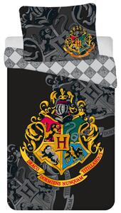 Lenjerie de pat Harry Potter - Neagră / gri | 140 x 200 cm / 70 x 90 cm