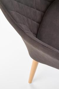 Scaun tapitat cu piele ecologica, cu picioare metalice Kai-287 Maro inchis, l58xA61xH85 cm