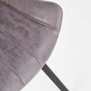 Scaun tapitat cu piele ecologica, cu picioare metalice Kai-279 Gri / Negru, l54xA56xH85 cm