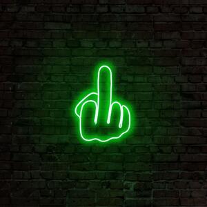 Aplica de Perete Neon Middle Finger, Verde