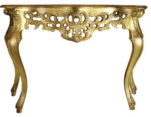 Consola Regia din lemn auriu antichizat 124x40x80 cm