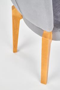 Scaun tapitat cu stofa si picioare din lemn de fag Rivas Gri / Stejar, l43xA58xH94 cm