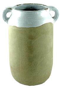 Vaza Lora din ceramica gri cu alb 19 cm