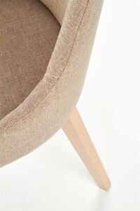 Scaun tapitat cu stofa si picioare din lemn de fag, Torrell Bej Inchis / Stejar Sonoma, l51xA55xH82 cm