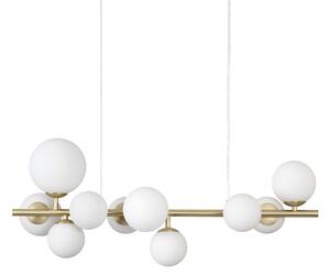 IDEAL LUX Perlage, lampă suspendată, lungime 81 cm, alamă/alb, 10 becuri, Auriu / Alamă, Camera de zi / sufragerie, Metal