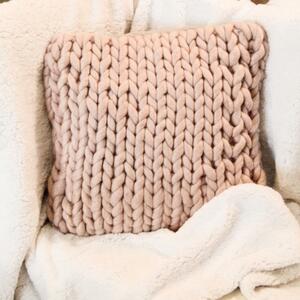 Perna Cozy Pink din lana 45x45 cm