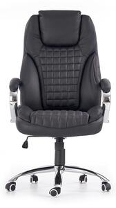 Scaun de birou directorial tapitat cu piele ecologica King Negru, l67xA76xH116-124 cm