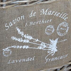 Cos impletit Marseille din trestie si iuta natur 38x47 cm