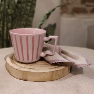 Cana Boho din ceramica roz 9 cm