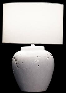 Veioza White din ceramica, alb antichizat, 30x42 cm