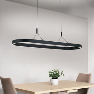 ORION Lampă suspendată LED Carrara, negru, reglabilă pe înălțime, CCT, reglabil, Negru, Camera de zi / sufragerie, Aluminiu, Modern