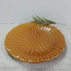 Farfurie desert Leaf din ceramica amber 23 cm