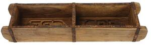 Jardniera dubla Rustic din lemn maro 59x14x10 cm