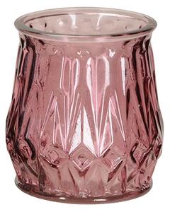 Candela Delicate din sticla roz 10 cm
