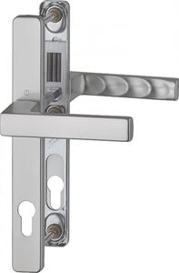 Maner pentru usa de exterior Hoppe Toulon, din aluminiu, latime 30 mm, interax 92 mm, culoare argintiu