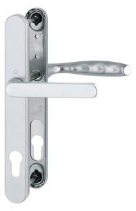 Maner pentru usa de exterior asimetric, Hoppe New York, din aluminiu, latime 30 mm, interax 92 mm, culoare argintiu F1