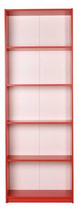 Biblioteca Adore Modern, 5 Rafturi, Rosu, 64 X 182 X 26 cm