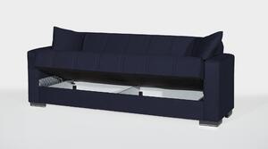 Canapea Extensibila 3 locuri THALES, cu lada de depozitare, 212 x 82 x 80 cm, Albastru Inchis