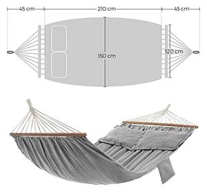 Hamac fara suport, Songmics, Gri, 210x150 cm